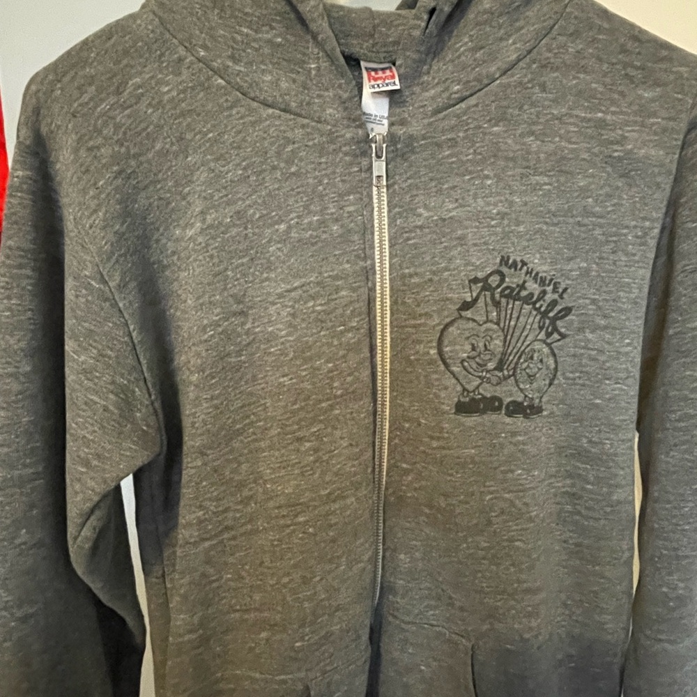 Nathaniel Rateliff Gray Zip-Up Hoodie